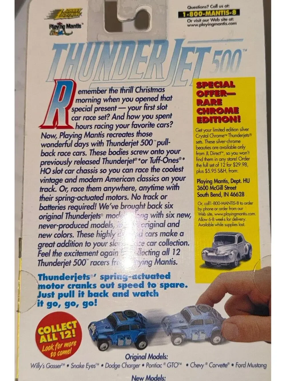 Johnny Lightning Thunderjet 500 Hot Pink Mustang Convertible Pull Back Racing